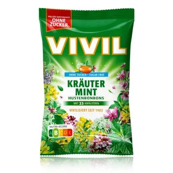 VIVIL Hustenbonbons Kräuter Mint zuckerfrei 120g