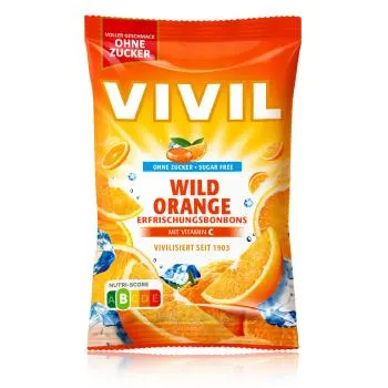 VIVIL Erfrischungsbonbons Wilde Orange zuckerfrei 120g