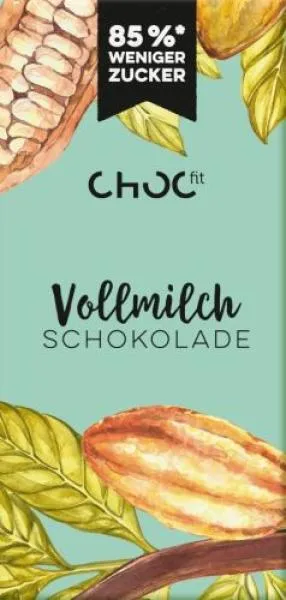 Choc Fit Vollmilch Schokolade ohne Zuckerzusatz 100g