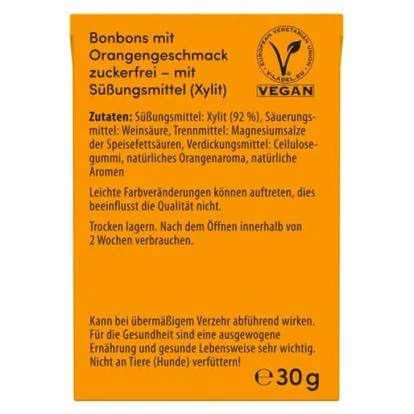 Birkengold Xylit Bonbons Orange zuckerfrei 30g